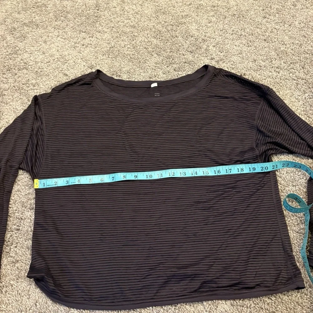 Lululemon Yoga Top All Yours Boyfriend Semi Sheer Athleisure Ribbed XL Purple